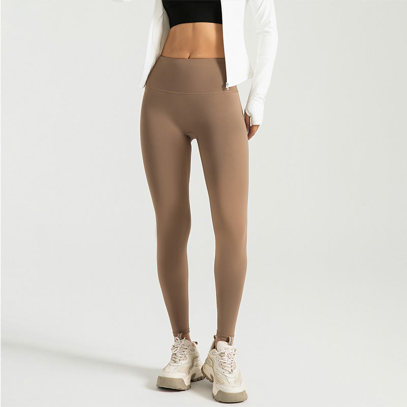 High-Waist Sculpt Leggings – Peach Contour
