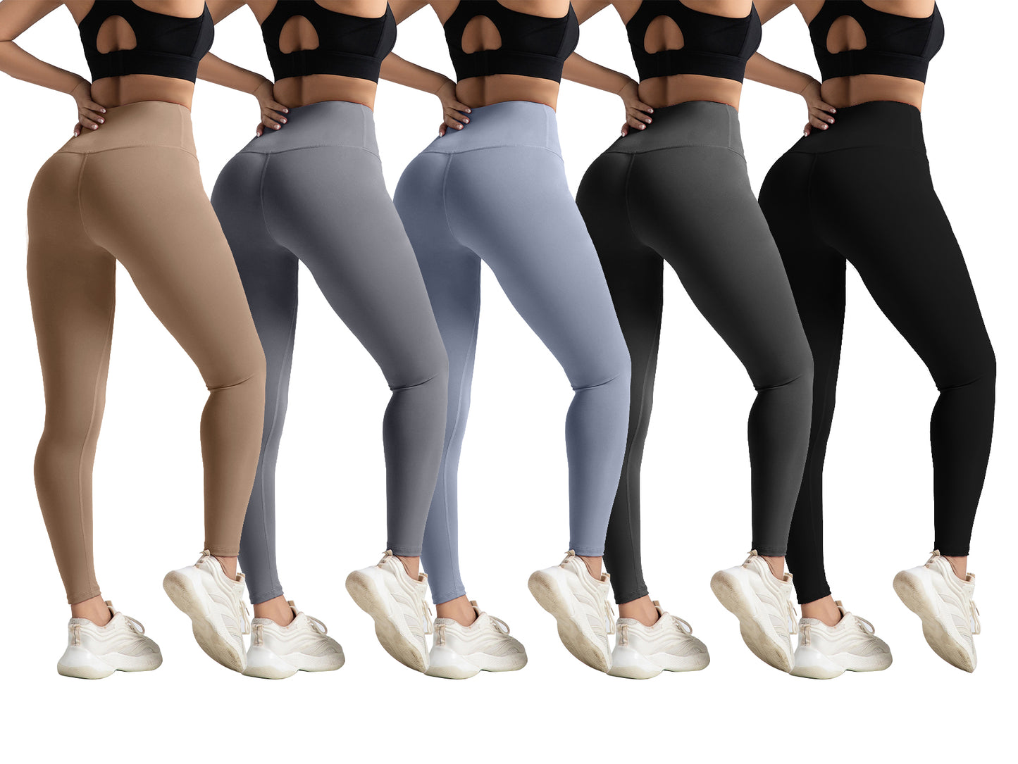 High-Waist Sculpt Leggings – Peach Contour