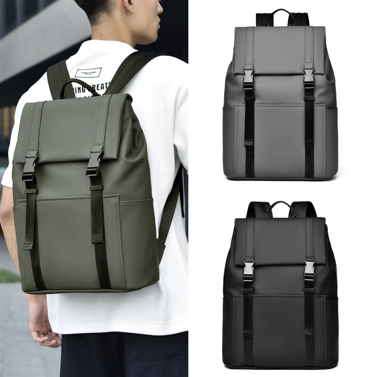 Men’s Stylish Backpack with Side Pockets – Durable & Spacious for College and Outdoor Use
