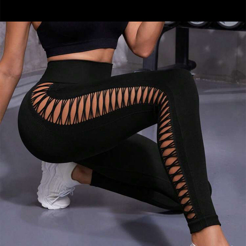 High-Waist Hollow Tie-Dye Sculpt Leggings